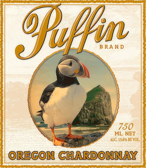 Puffin Chardonnay label